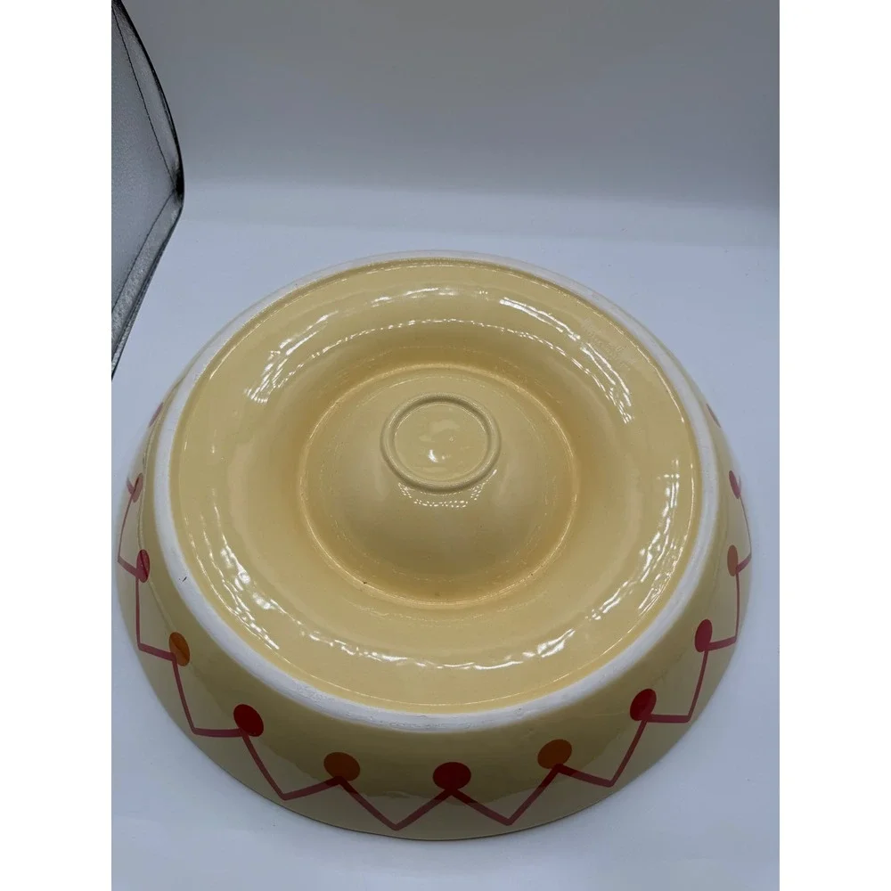 Rae Dunn Sombrero Chips and Dip Server Yellow Red Ceramic Snack‎ Set 2 Piece
